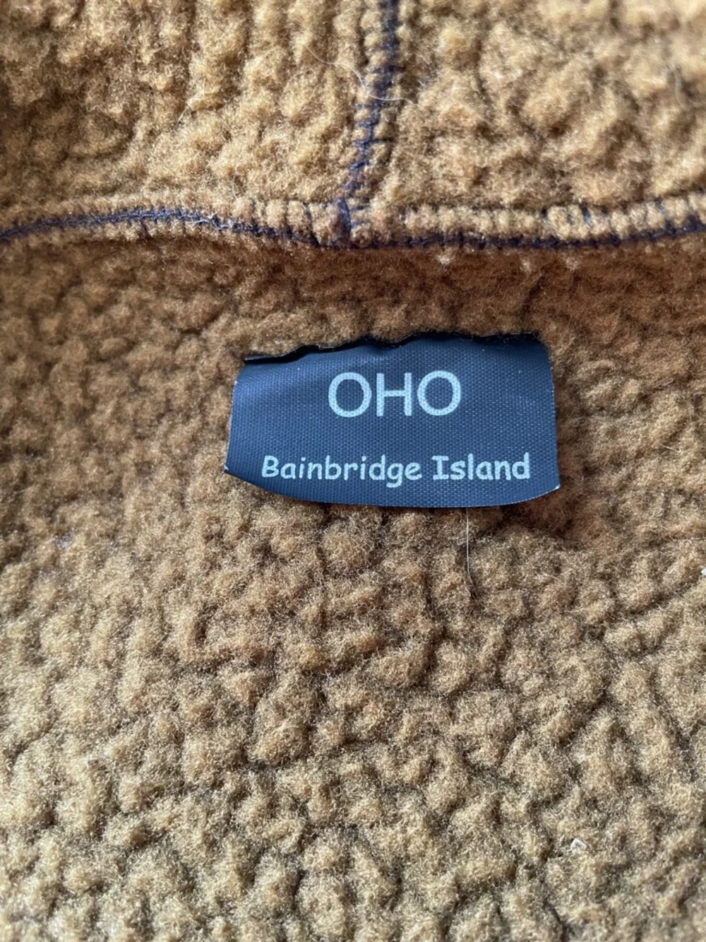 Oho Bainbridge Island Brown Sleeveless Fleece Vest‎ Artisan Made Washington